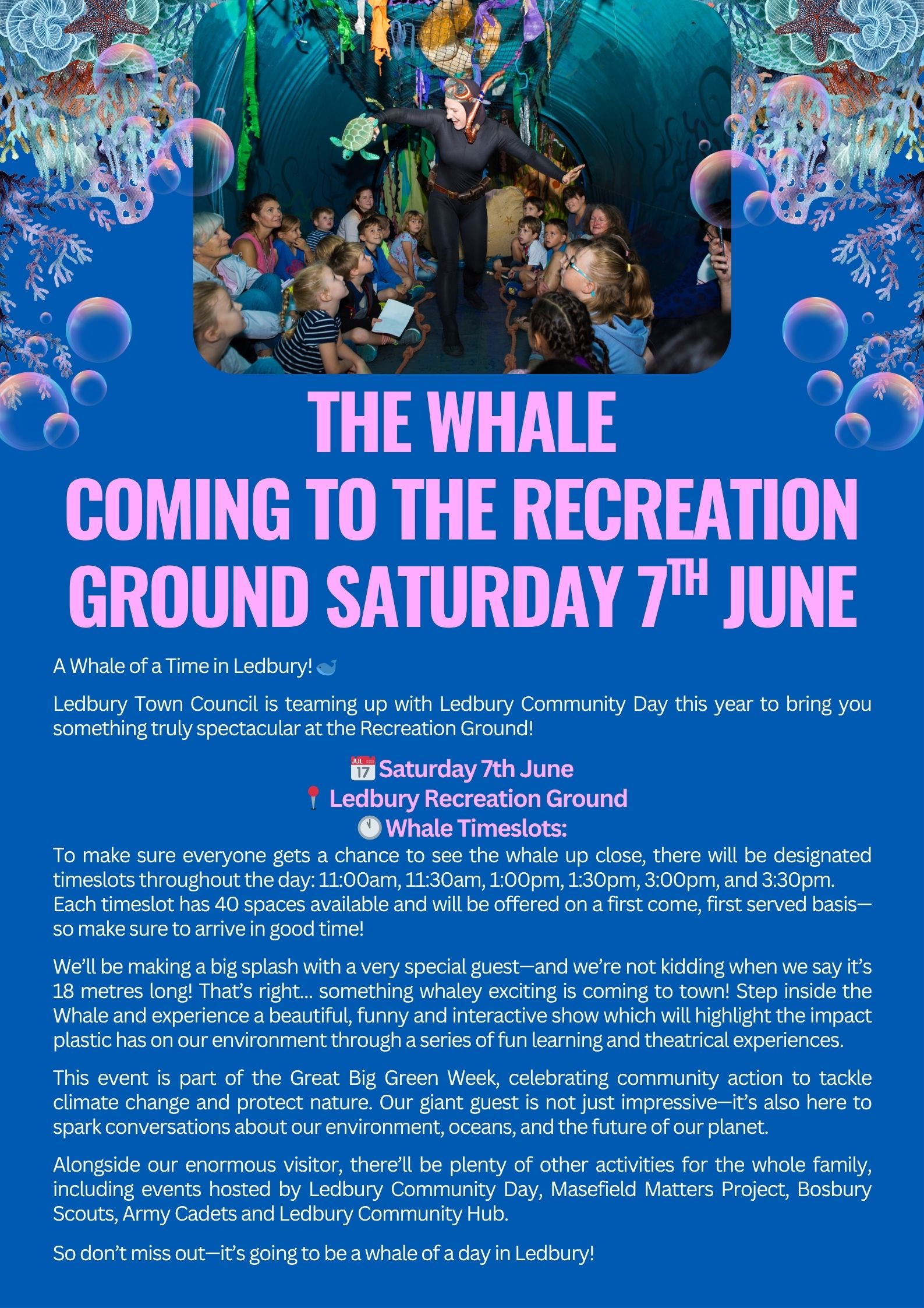 The Whale coming to the Recreation Ground