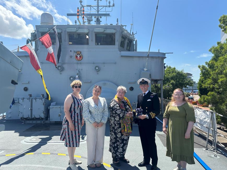 Civic Delegation Visits HMS LEDBURY