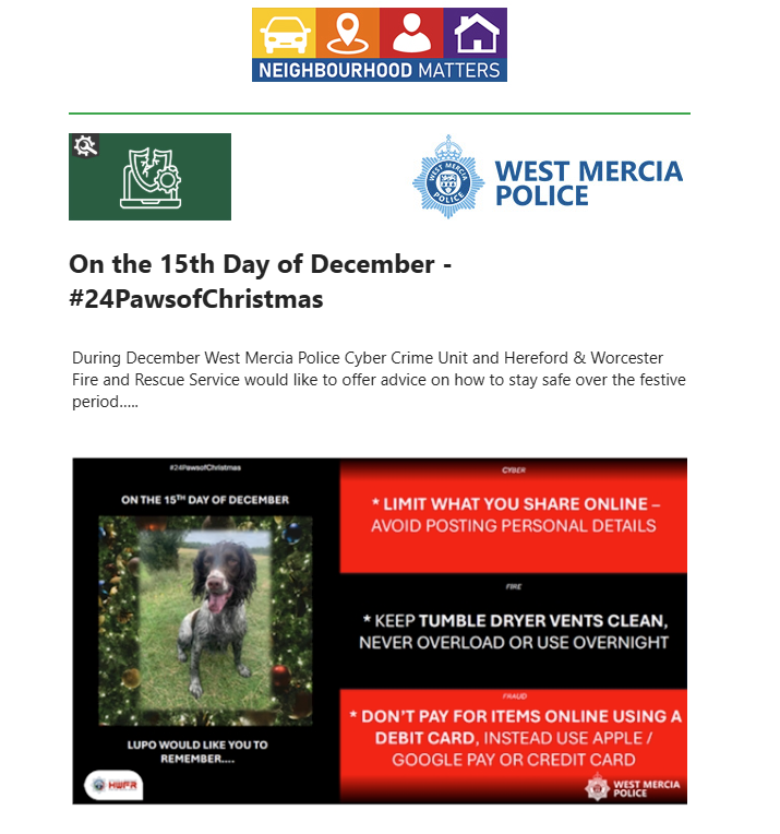 West Mercia Police - 15th Day of December 