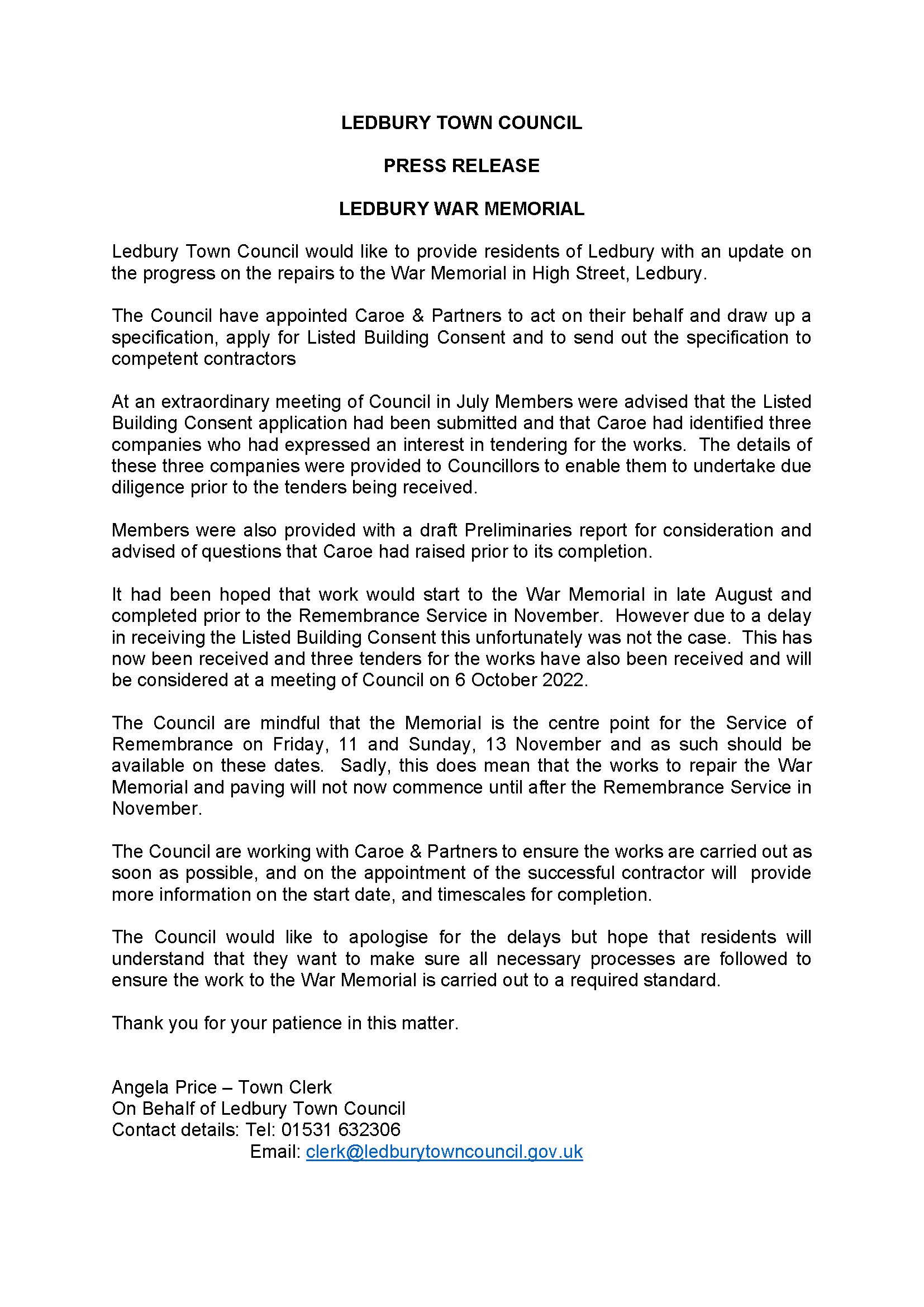 Ledbury Streetworks Report 