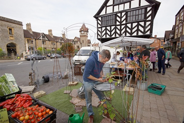 Busy food marketplace